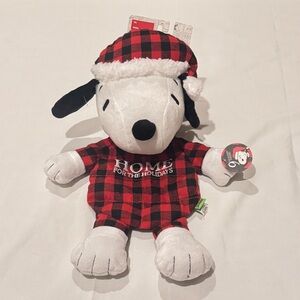 Peanuts Snoopy Plaid Multi‑Squeaker Plush Dog Toy– Crinkle & Squeaker
